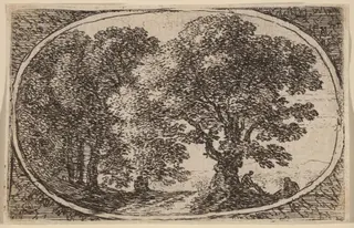 Path between Trees, by Herman van Swanevelt, ink, 1628