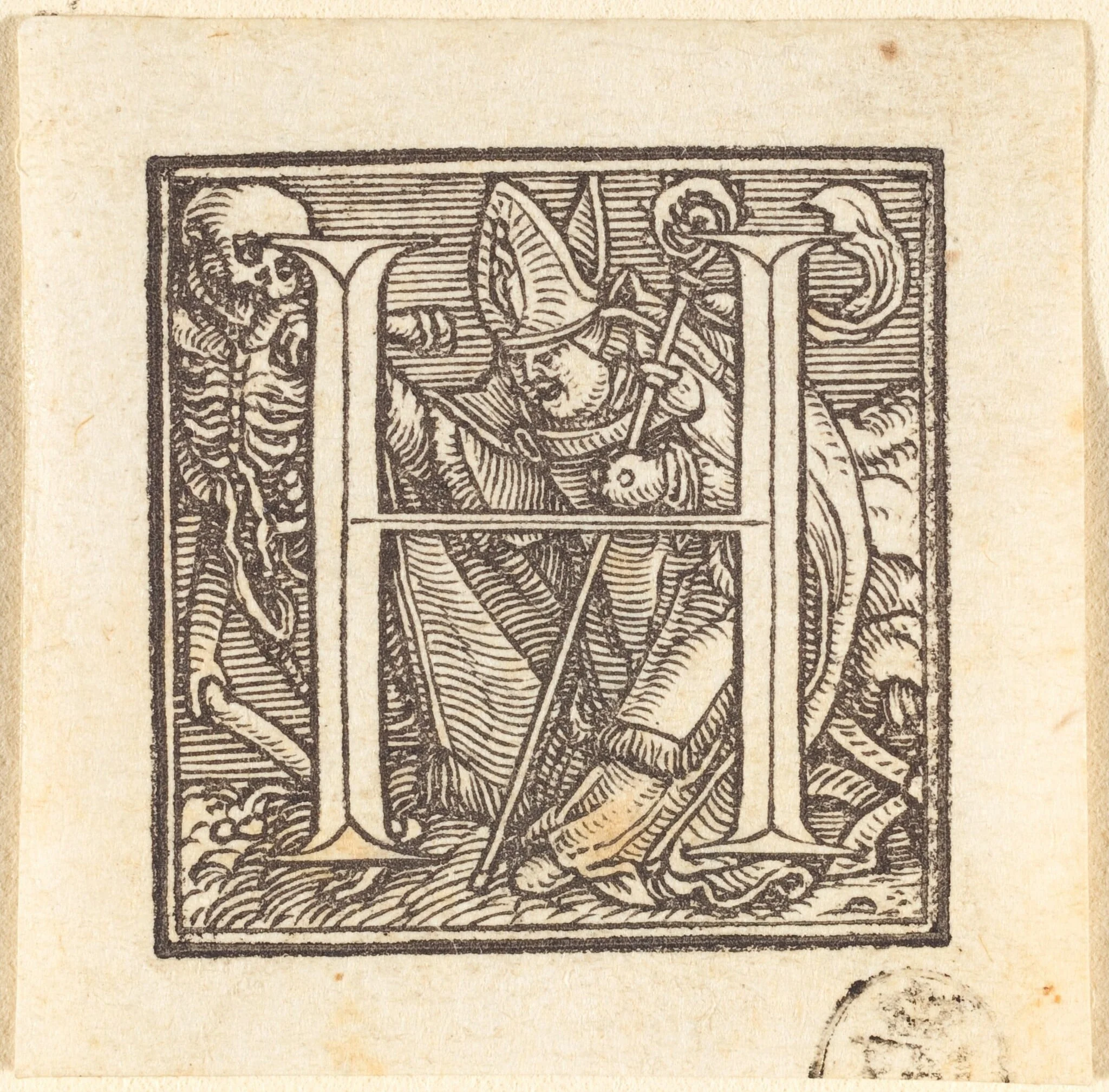 Letter H, detail
