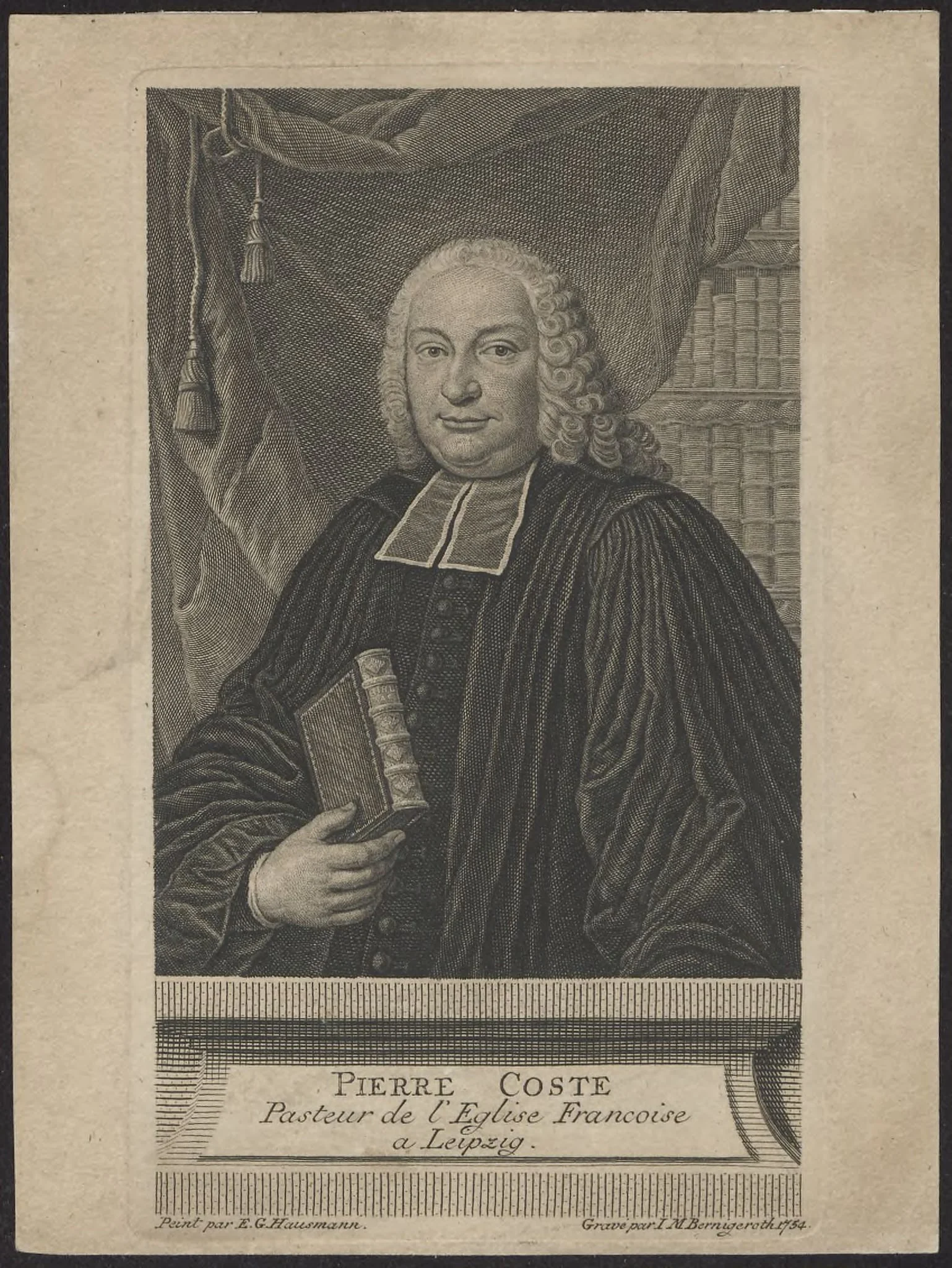 Portrait of Pierre Coste, Walloon minister in Leipzig, detail