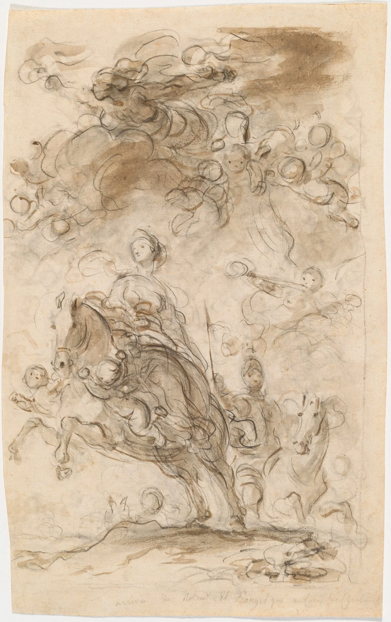 Orlando and Angelica Arrive at Charlemagne's Camp, detail