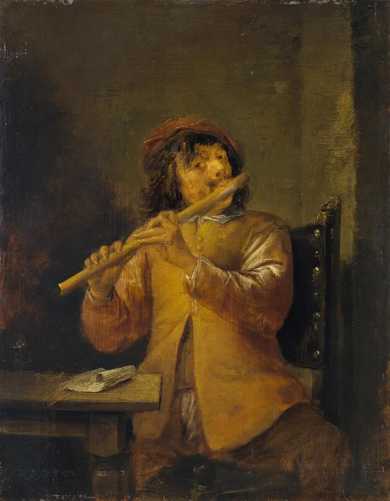 Flautist, by David Teniers the Younger, oil, 1630