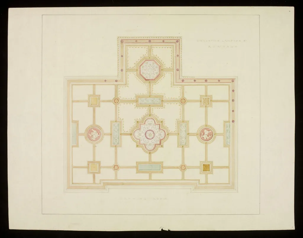 Ceiling of a drawing room at Rowfant, Crawley, by Crace, 1850