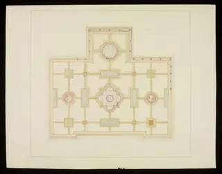 Ceiling of a drawing room at Rowfant, Crawley, by Crace, 1850