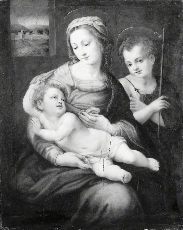 The Virgin and Child with the young St John the Baptist, detail