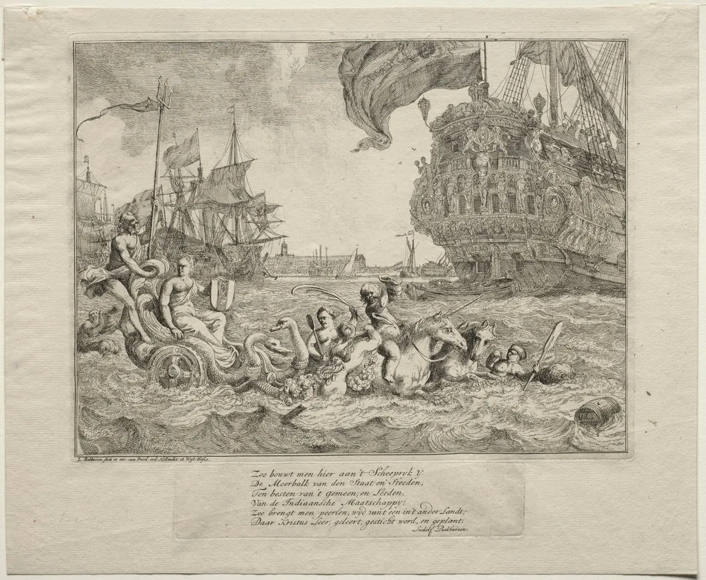 The Personification of Amsterdam Riding in Neptune's Chariot, by Ludolf Bakhuizen, 1701