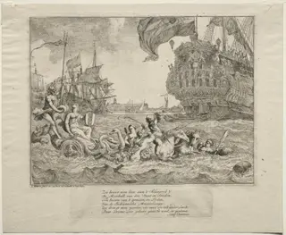 The Personification of Amsterdam Riding in Neptune's Chariot, by Ludolf Bakhuizen, 1701
