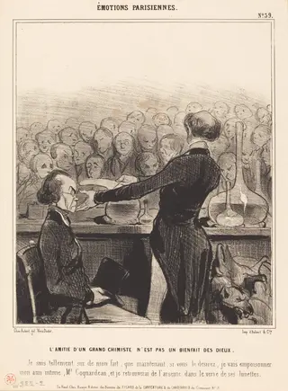 L'Amitié d'un grand chimiste..., by Honoré Daumier, ink, 1841