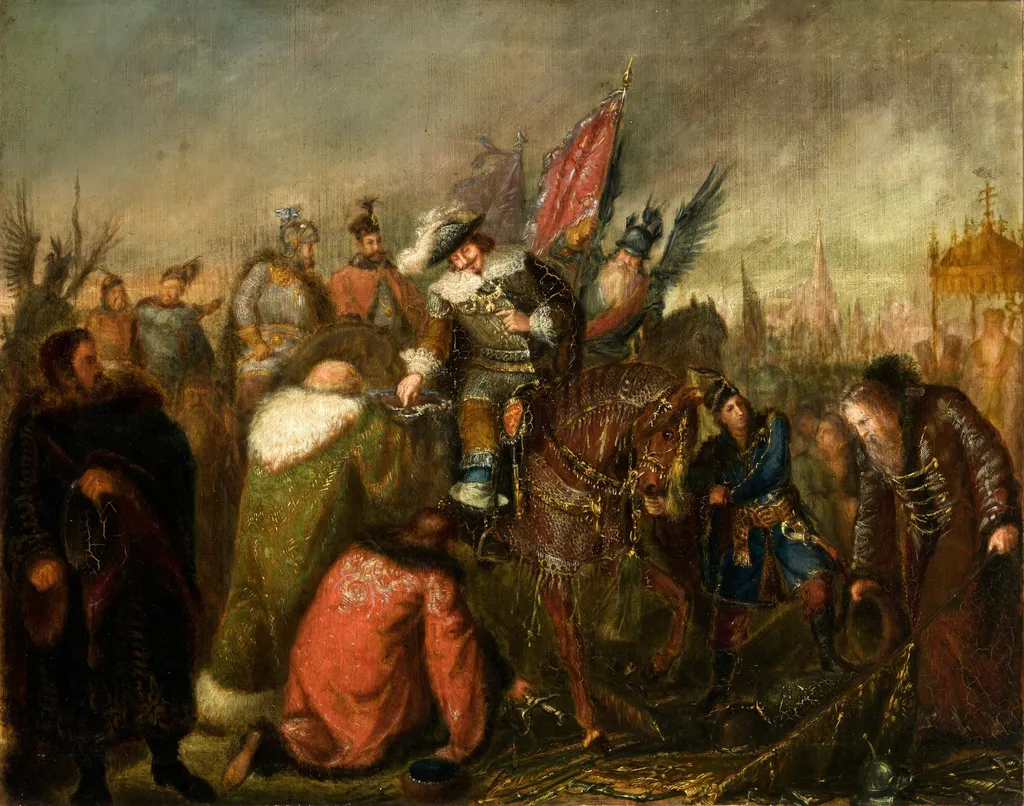 Władysław IV after the Battle of Smoleńsk, by Izydor Jabłoński, oil, 1880