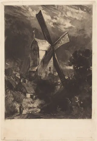 Mill near Brighton, by David Lucas, ink, 1829