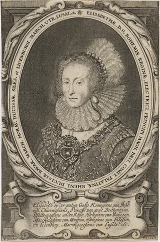 Elizabeth, Queen of Bohemia, by Claes Jansz Visscher, ink, 1619