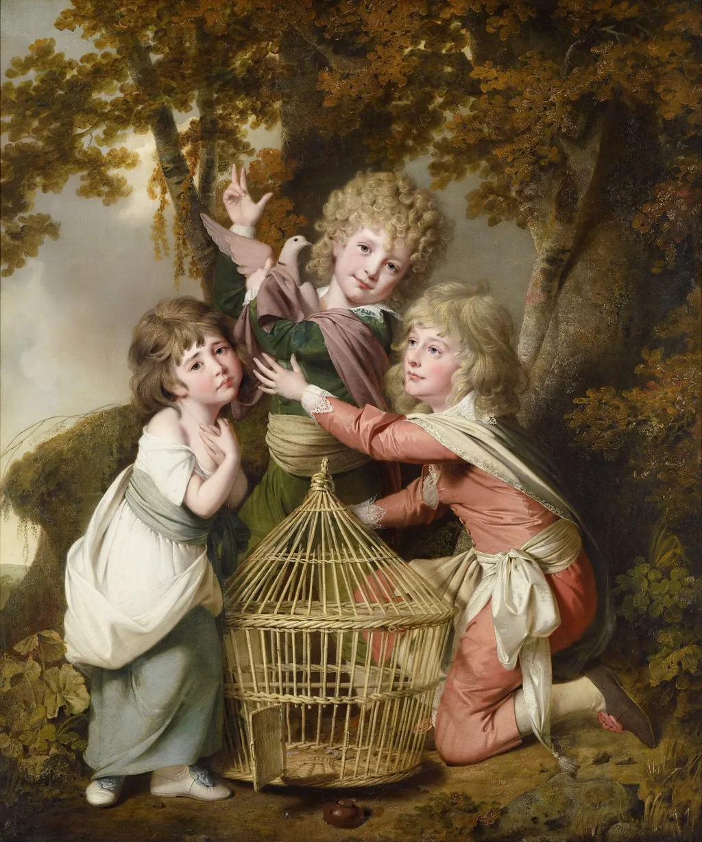 The Synnot children, by Joseph Wright of Derby, oil, 1791
