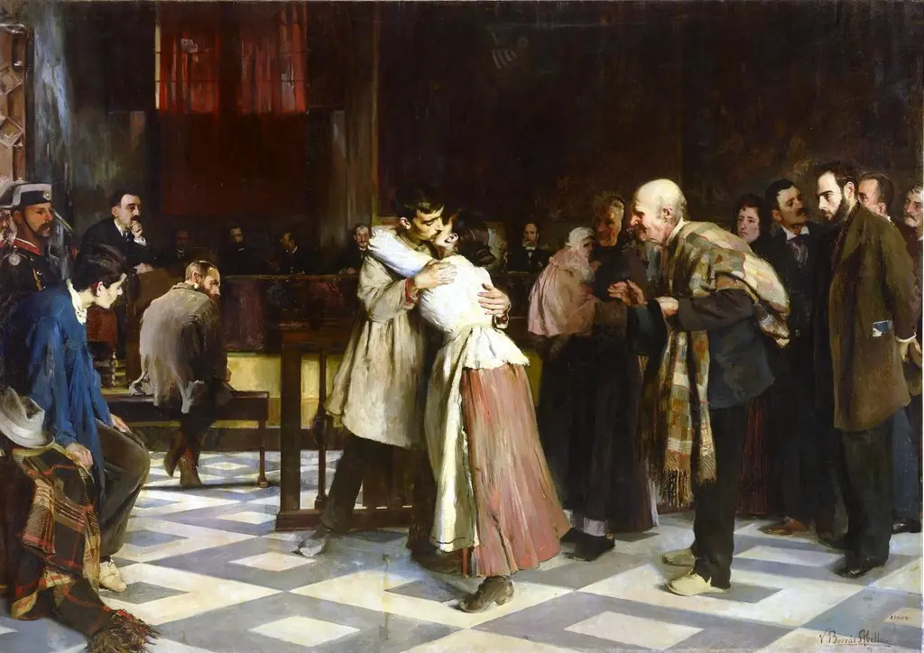 ¡Absuelto!, by Vicente Borrás Abella, oil, 1899