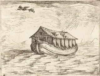 Noah's Ark, by Jacques Callot, ink, 1628