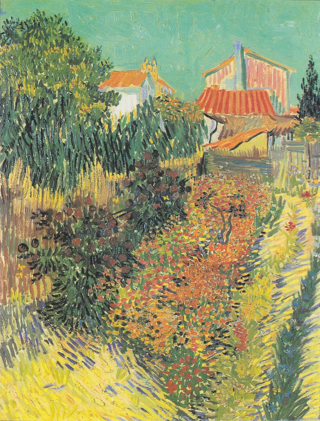 Garden Behind a House, by Vincent van Gogh, oil, 1888