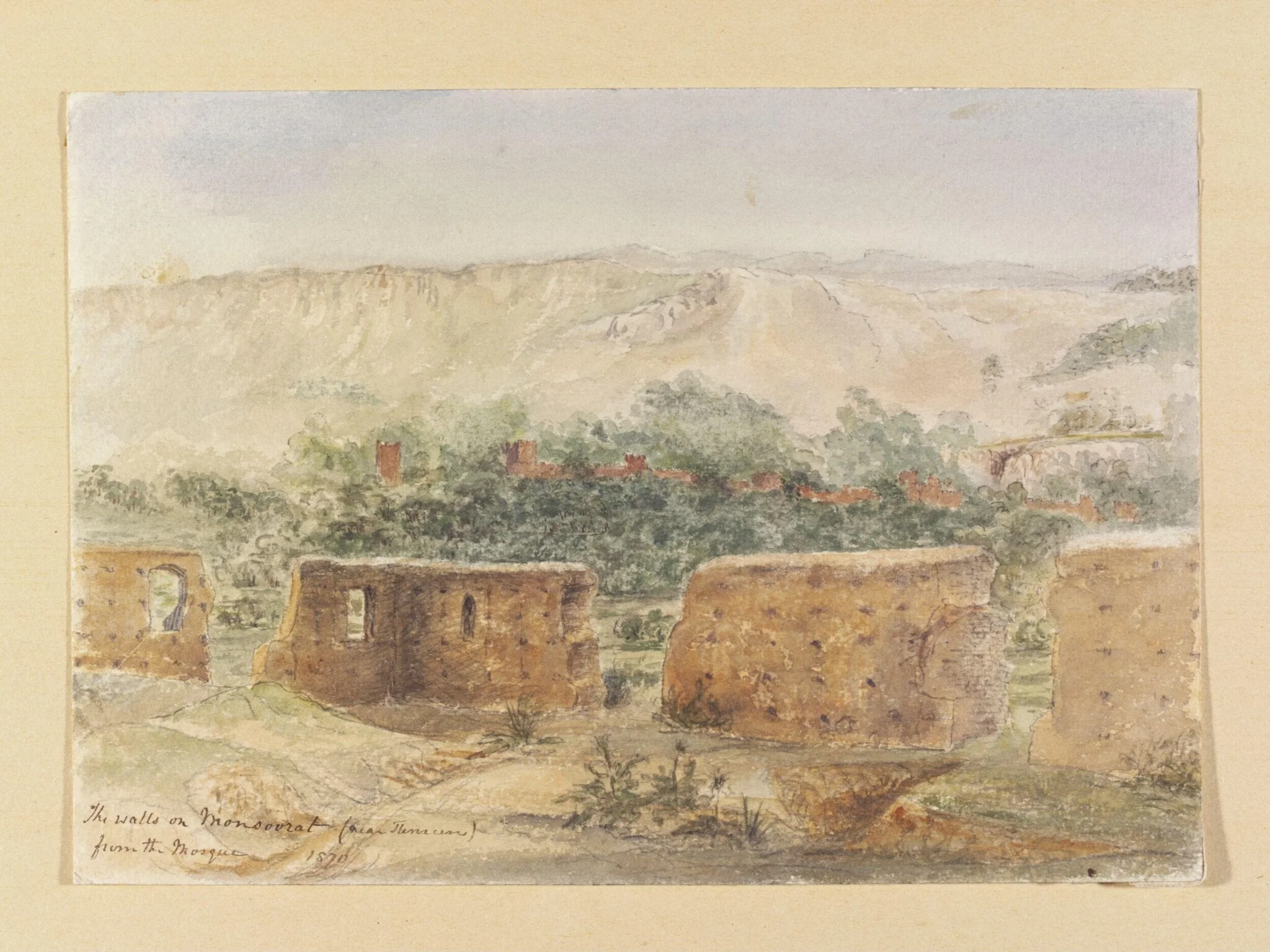 The walls on Monsoorat (near Tlemcen) from the Mosque, detail