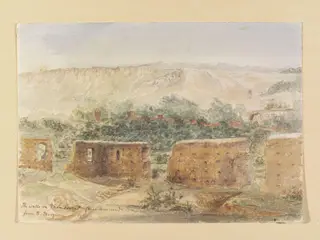 The walls on Monsoorat (near Tlemcen) from the Mosque, by John Baptist Joseph Dormer, watercolor, 1870