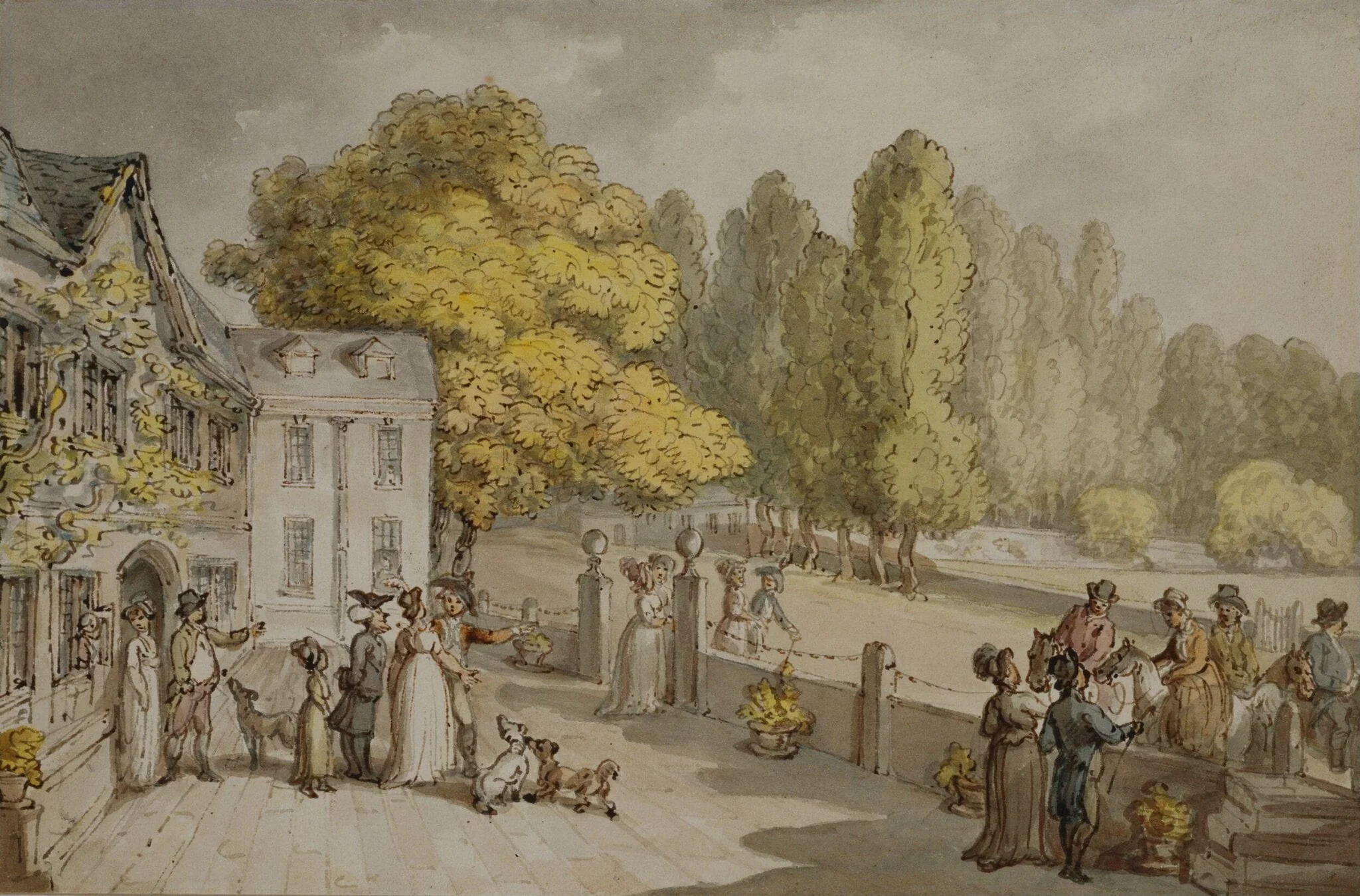 A House and Figures, detail