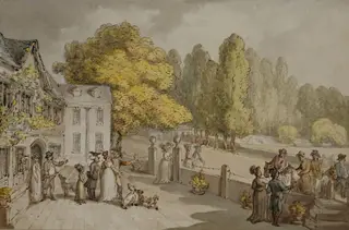 A House and Figures, by Thomas Rowlandson, watercolor, 1780