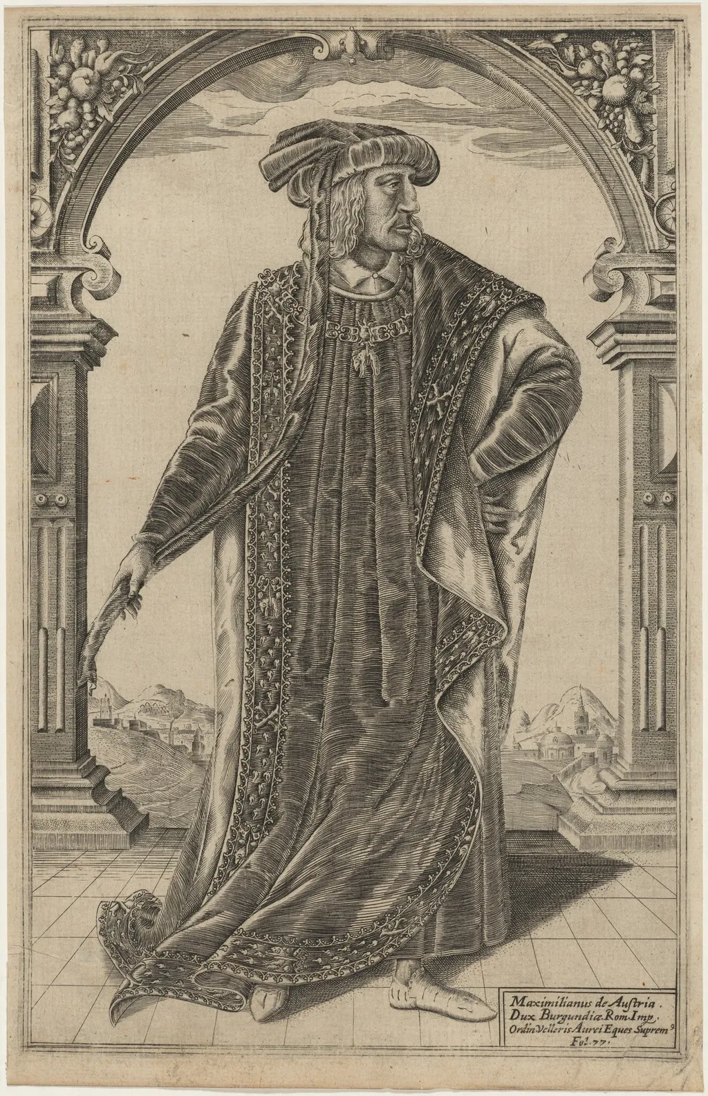 Maximilian I, Son of Emperor Frederick III, by William Rogers, ink, 1602