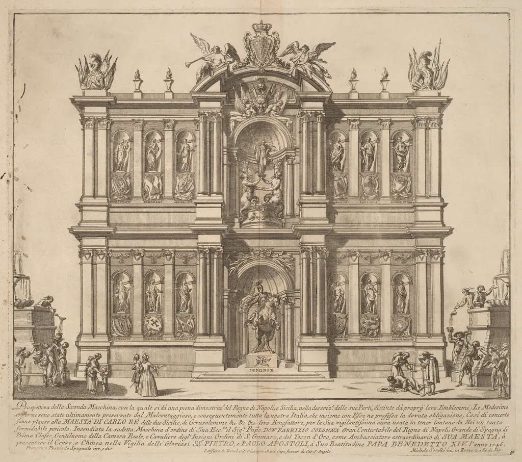 The Seconda Macchina for the Chinea of 1746: The Territories of the Kingdom of Naples, by Miguel de Sorellò, ink, 1746