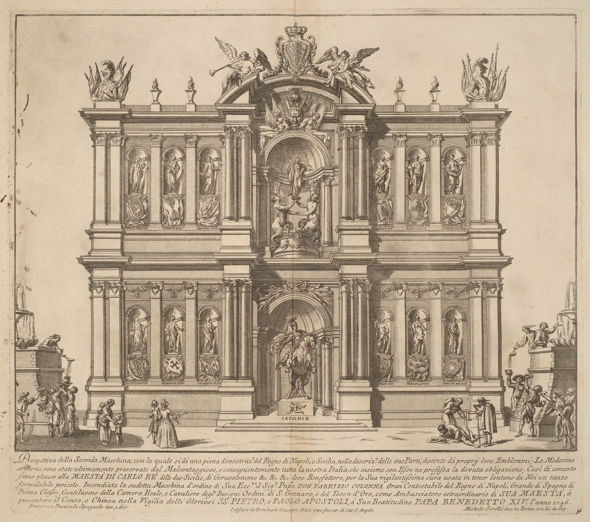 The Seconda Macchina for the Chinea of 1746: The Territories of the Kingdom of Naples, detail