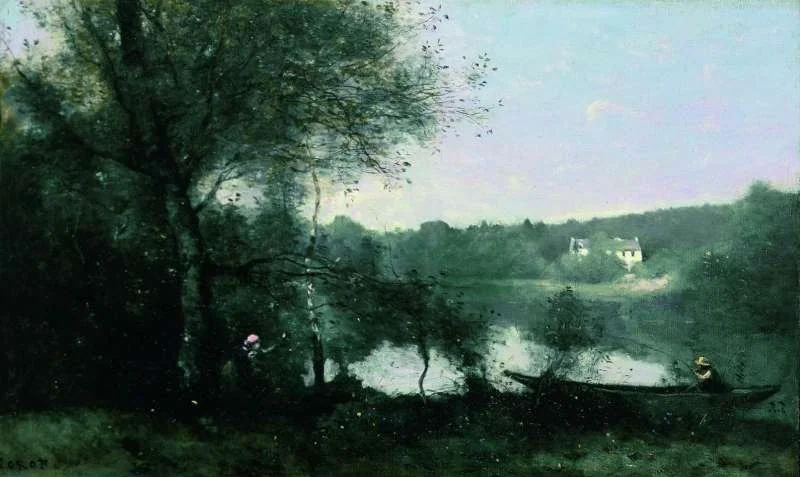 The Town of Avray, by the River, detail