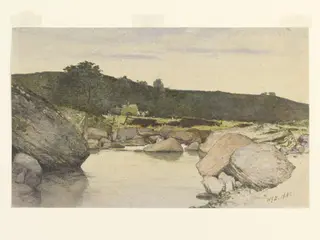 Landscape with Rocky Stream, by William Fettes Douglas, watercolor, 1886