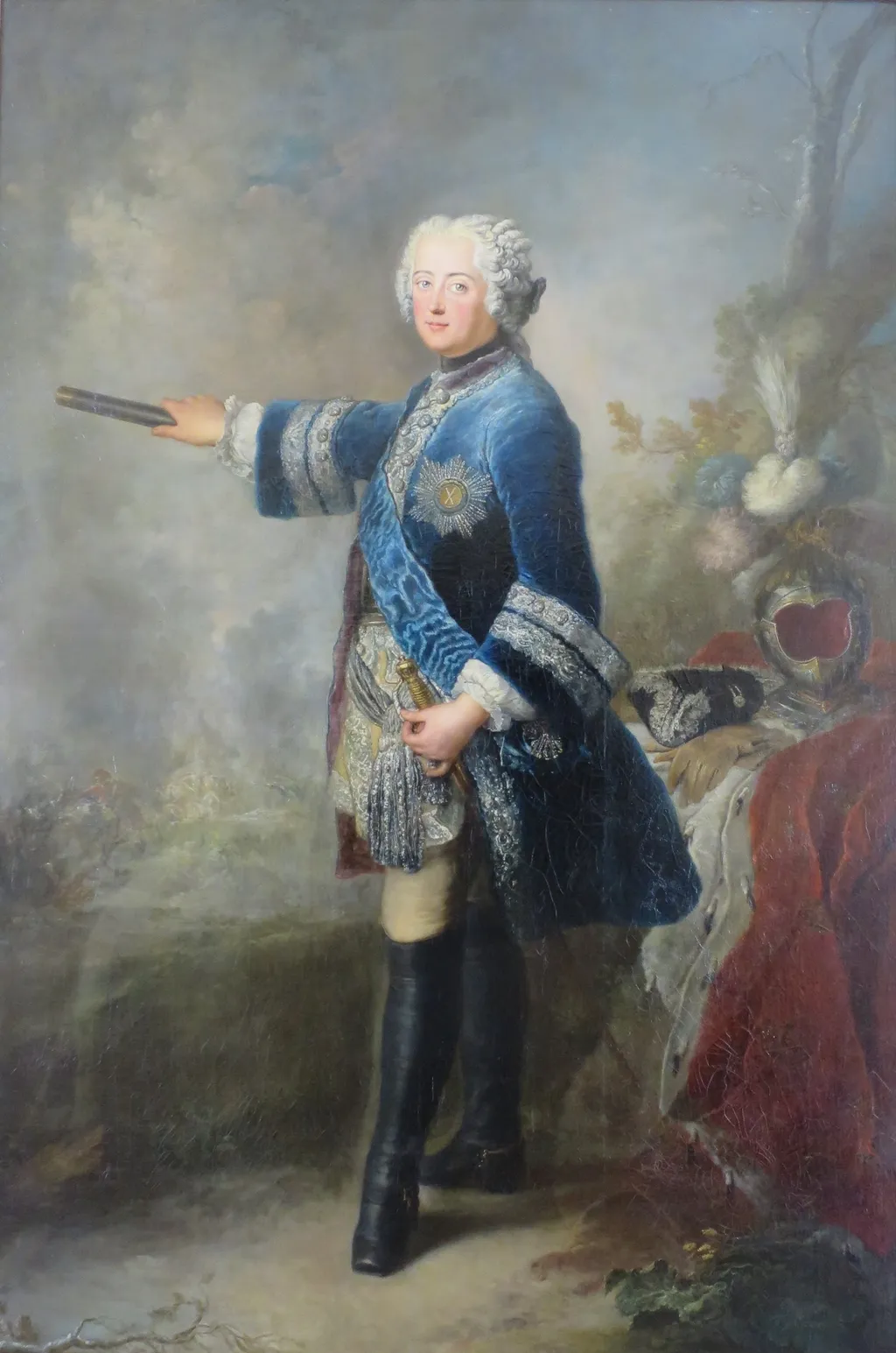 Portrait of Frederick II, King of Prussia, by Antoine Pesne, oil, 1743