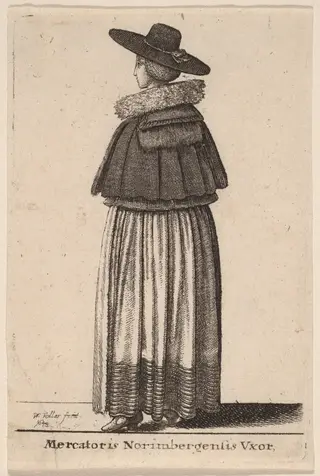 Mercatoris Norimbergensis Vxor, by Wenceslaus Hollar, ink, 1643