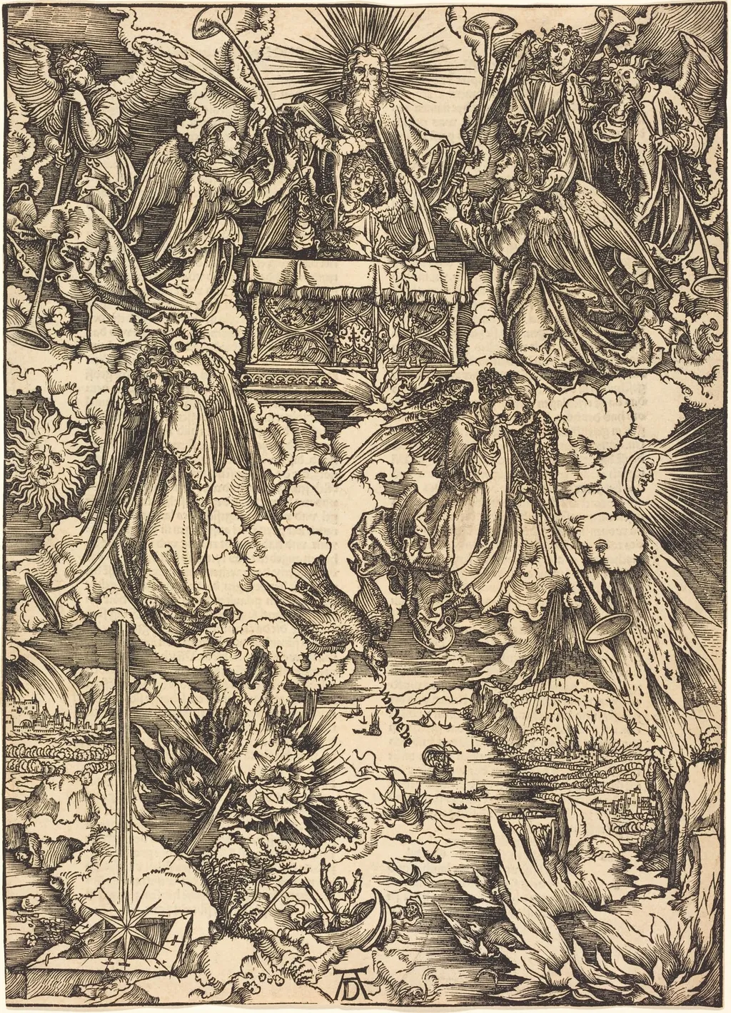The Seven Angels with the Trumpets, by Albrecht Dürer, ink, 1497