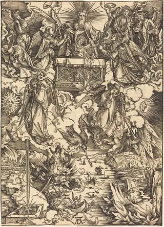 The Seven Angels with the Trumpets, by Albrecht Dürer, ink, 1497