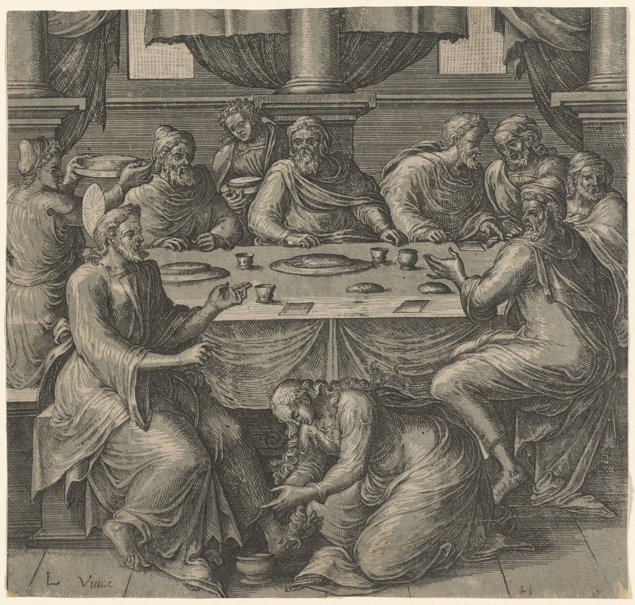 Christ at the Table of Simon the Pharisee, detail