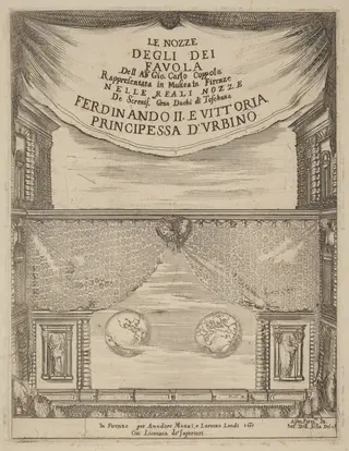 Le Nozze degli Dei: Frontispiece, by Stefano Della Bella, ink, 1637