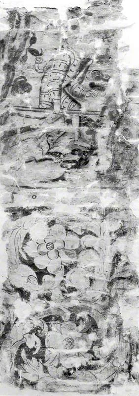 Man (possibly Actaeon) and a Hound Running (from Stodmarsh Court, Kent), detail
