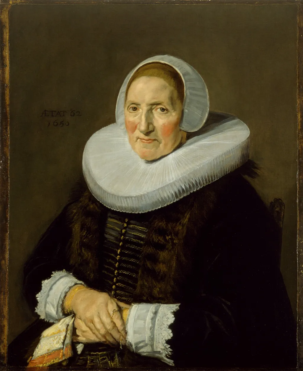 Portrait of a Woman, by Frans Hals, oil, 1650