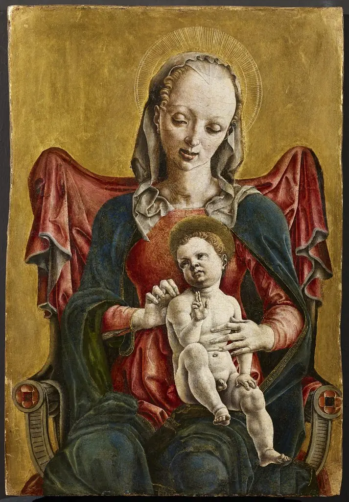 Madonna and Child, by Cosimo Tura, tempera, 1489