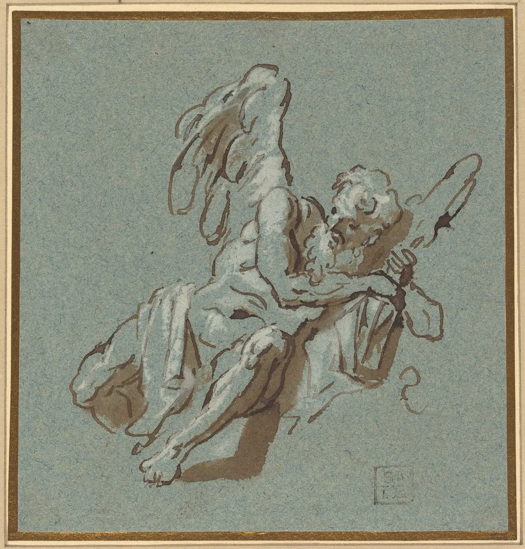 Chronos, by Sebastiano Ricci, ink, 1696