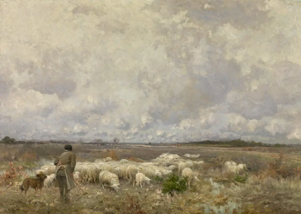 Winter in the Kempen, by Florent Nicolas Crabeels, oil, 1872
