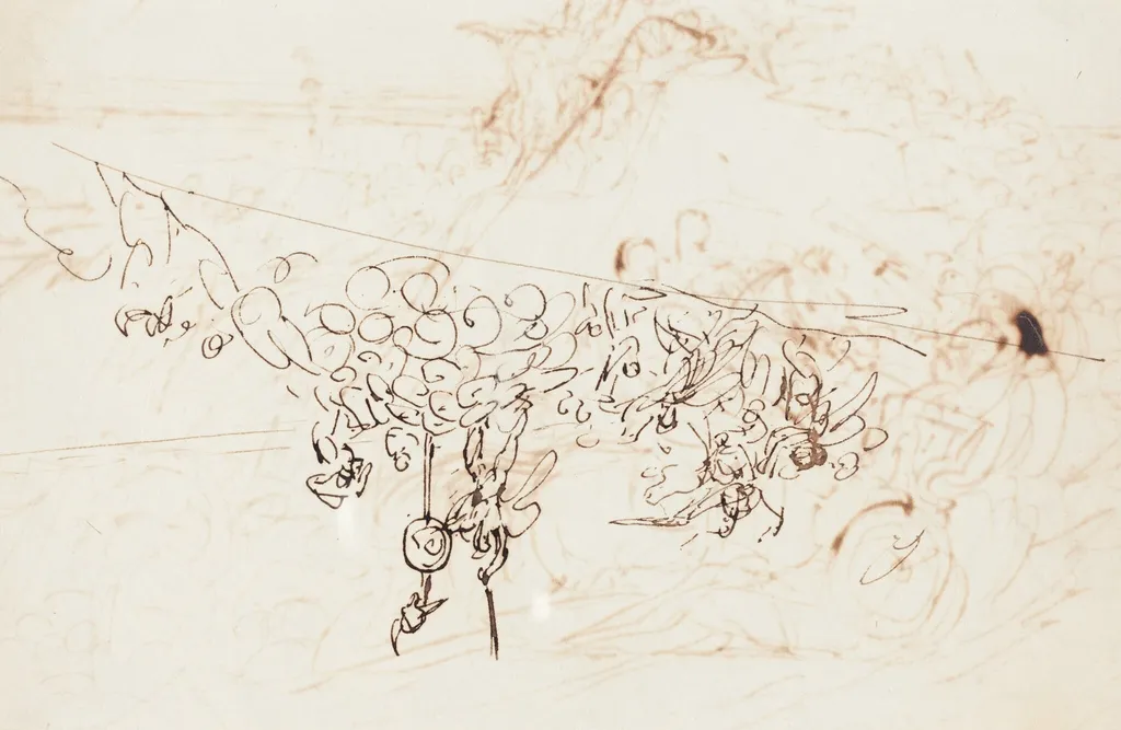 Xenophon and the Greeks Sighting the Sea [verso], by Benjamin Robert Haydon, ink, 1816