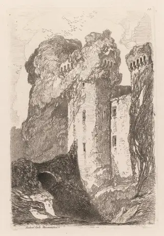 Liber Studiorium: Ragland Castle, Monmouhshire, by John Sell Cotman, 1838