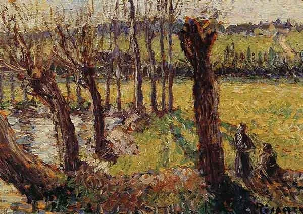 Willows in winter, Eragny, detail