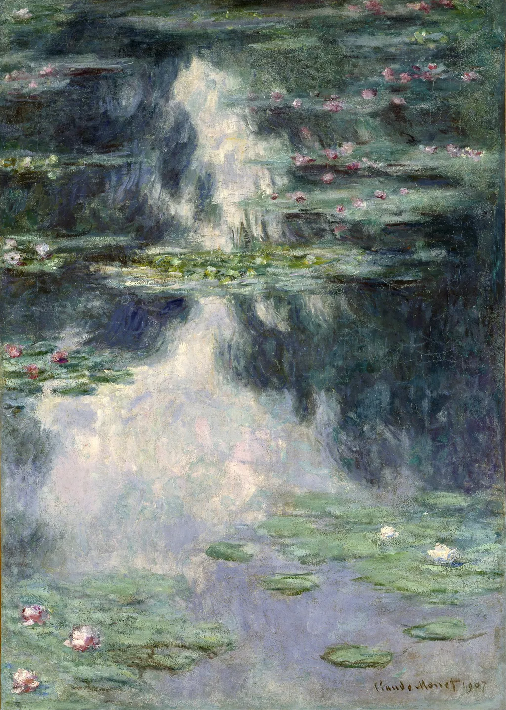 Pond with Water Lilies, by Claude Monet, oil, 1907