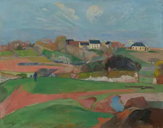Landscape at Le Pouldu, by Paul Gauguin, oil, 1890