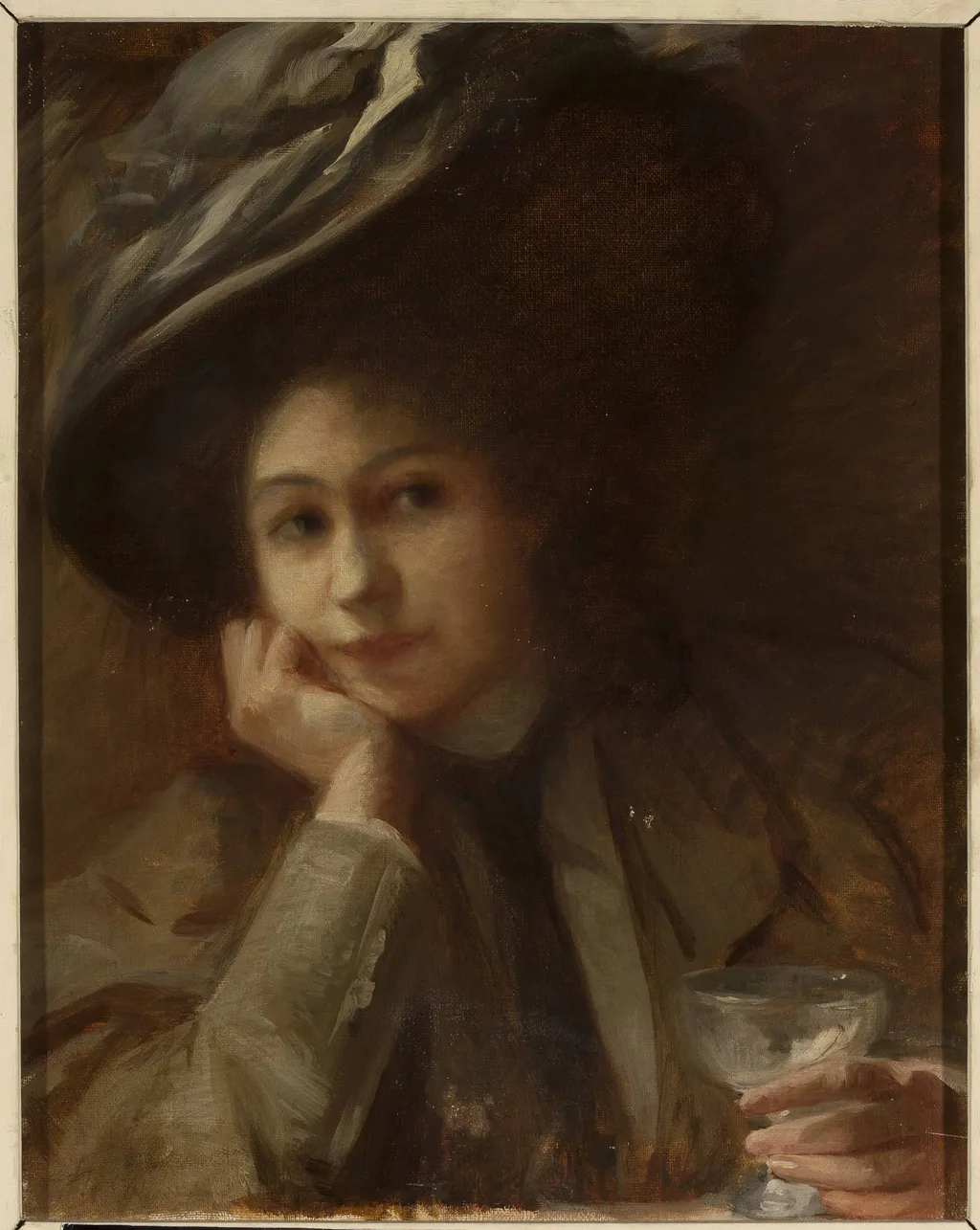 Portrait of a woman with a chalice, by Stanisław Witkiewicz, oil, 1893
