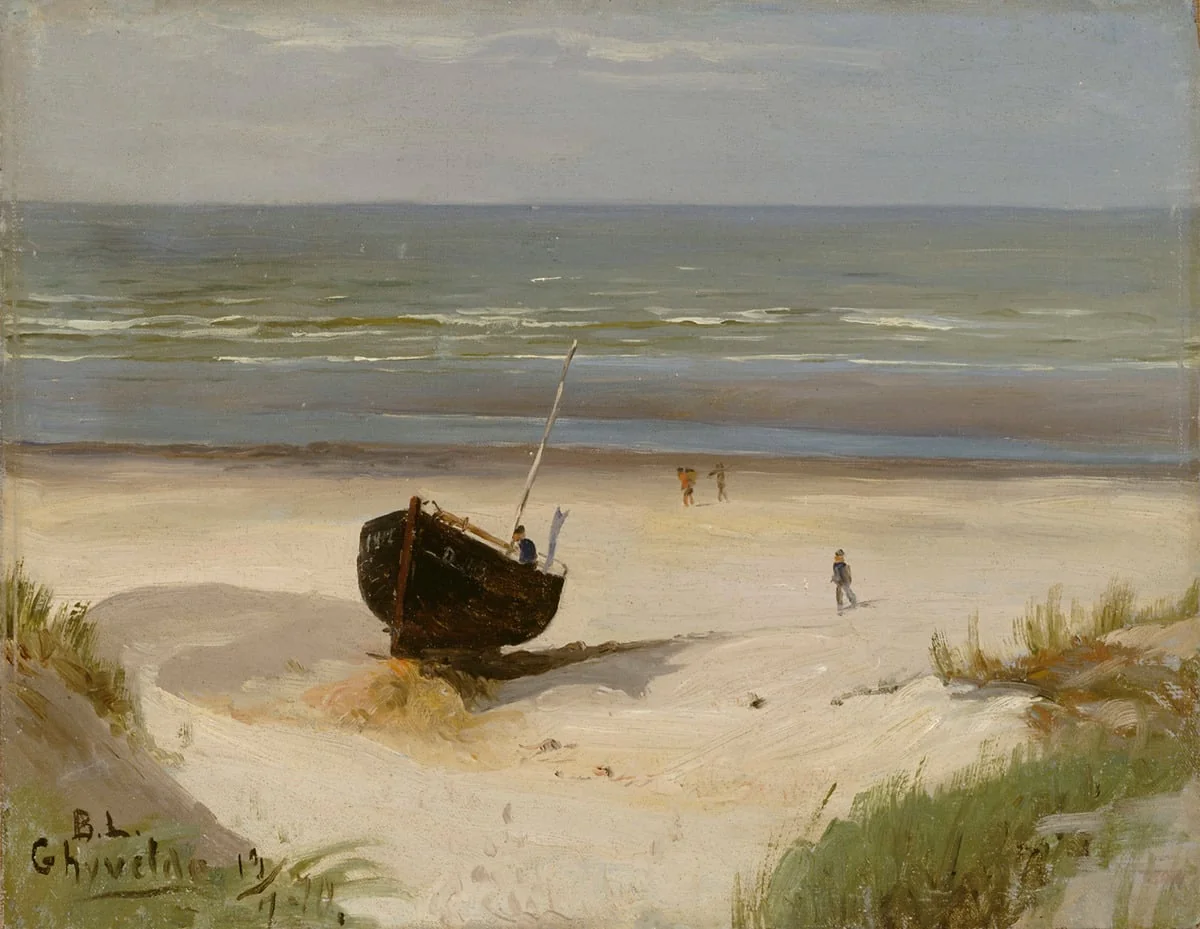 Vene rannalla, detail
