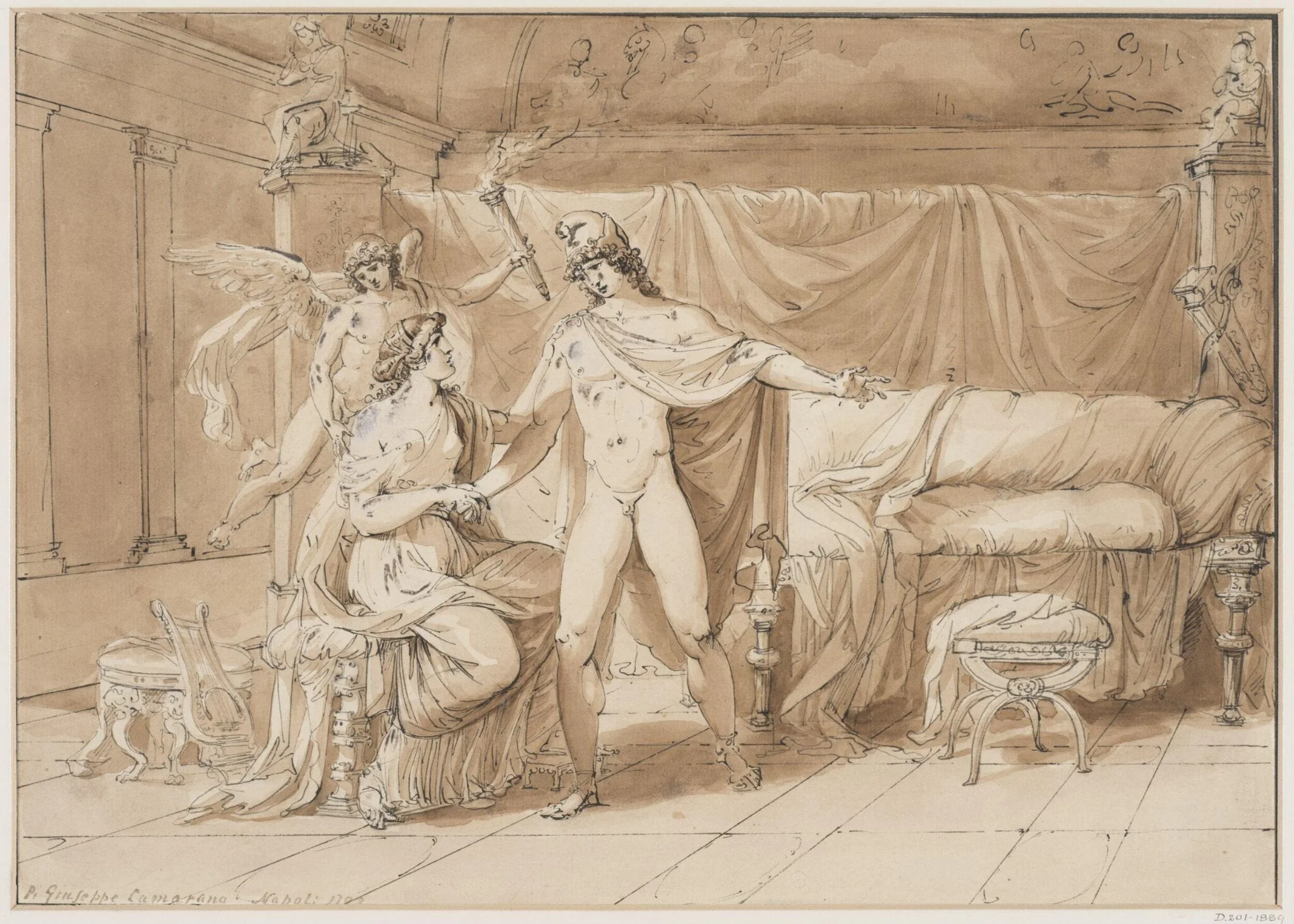 Paris and Helen, with Hymen, detail