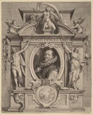 Hans van Aachen, by Jan Pietersz Saenredam, ink, 1601