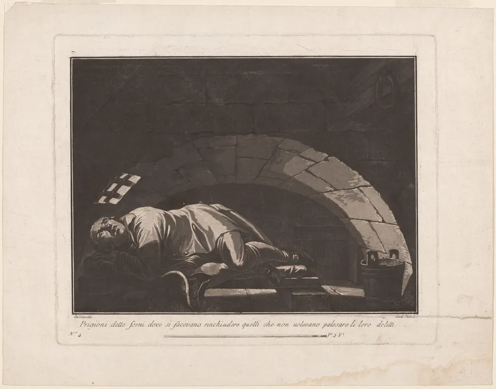 The "Ovens," for Those Who Wouldn't Admit Their Crimes, by Giovanni De Pian, ink, 1797