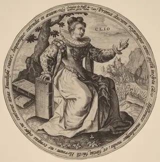 Clio, by Crispijn van de Passe I, ink, 1601