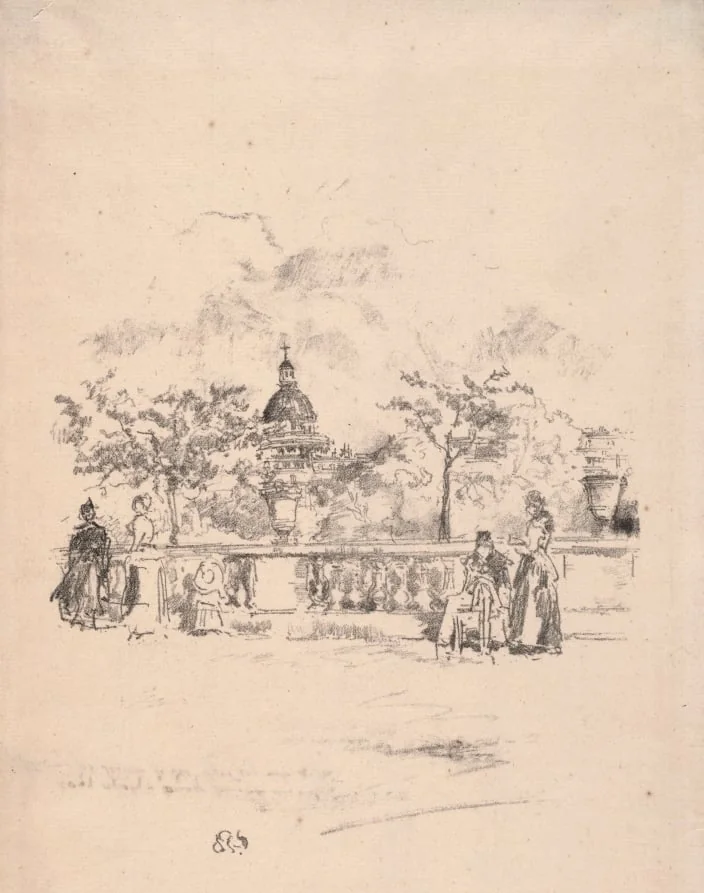 Pantheon from the Terrace of the Luxembourg Gardens, detail